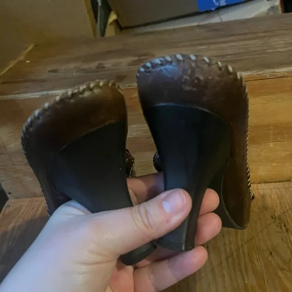 MIA Y2K Dark Brown Leather Heels - Picture 2 of 5